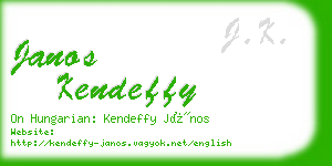 janos kendeffy business card